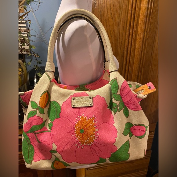 kate spade Handbags - Kate Spade Floral Canvas Satchel/Shoulder Bag Medium Size